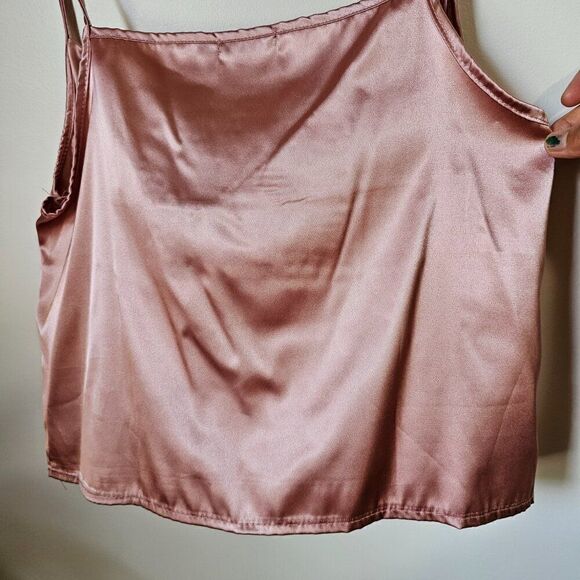 EUC NASTY GAL COLLECTION PINK SILKY FEEL COWL NECK TANK TOP SIZE 8 - Picture 8 of 12